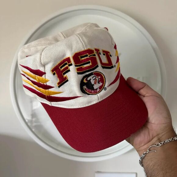 Vintage Logo Athletic FSU Diamond Cut Snapback Hat - Picture 2 of 6